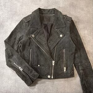 Gray Moto Charcoal Leather Jacket